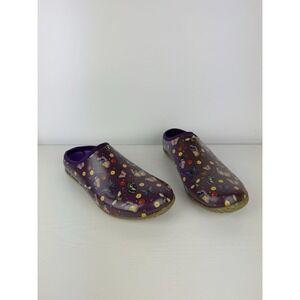 Western Chief Garden Clogs Size 9 Purple Butterfly Ladybug Rubber Slip On Shoes